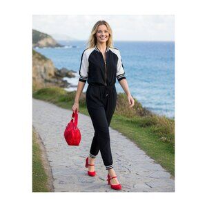 Jumpsuit light everyday zip front new